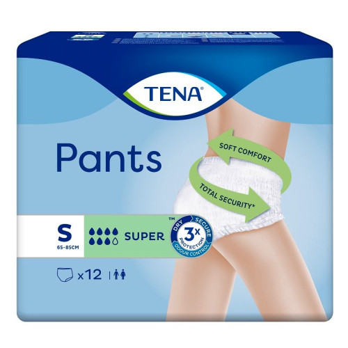 Tena Pants Super Protective Underwear for Adults Size S 12 pcs