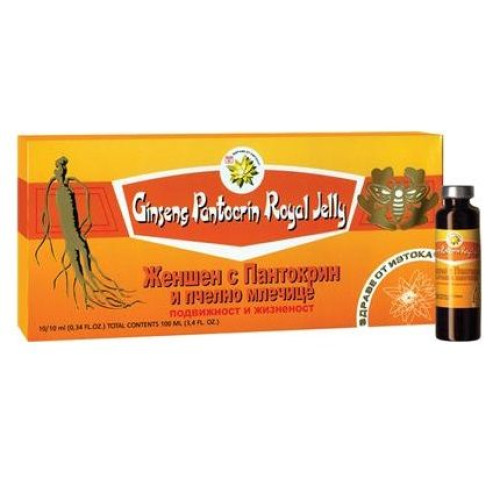TNT Ginseng with Pantocrine and Royal Jelly for Healthy Joints and Easy Movement 0.34 fl oz (10 ml) 10 Drinking Vials