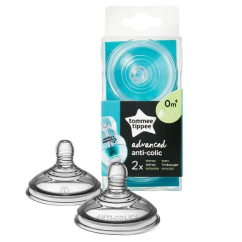 Tommee Tippee Anti-Colic Advance Slow Feeding Teat - 1 Drop for Children 0+ Months 2 pcs