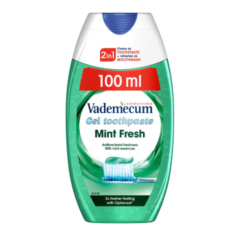 Vademecum Mint Fresh 2 in 1 Toothpaste and Antibacterial Mouthwash 3.38 fl oz (100 ml)