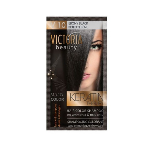 Victoria Multi Color Hair Color Shampoo Color V10 Ebony Black 1.35 fl oz (40 ml)