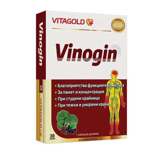 Vitagold Vinogin for Good Memory Healthy Heart and Blood Circulation 30 Capsules