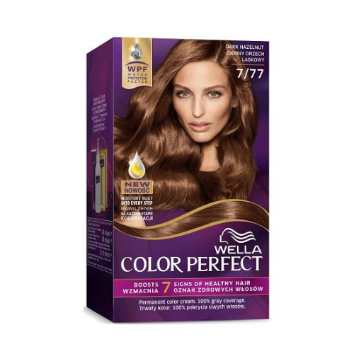 Wella Color Perfect Permanent Cream Hair Dye for Rich Color Dark Hazelnut 7/77