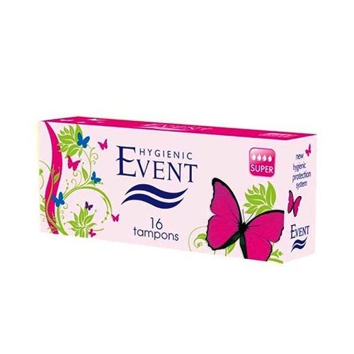 Event Super Daily Feminine Tampons with Natural Fibers Super Size 16 pcs