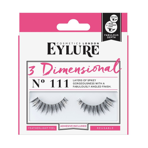 Eylure 3 Dimensional Set with Artificial Eyelashes and Glue Model 111 1 pc