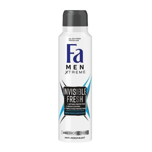 Fa Men Xtreme Invisible Fresh Deodorant Spray for Men 5.07 fl oz (150 ml)
