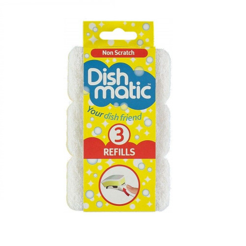 Fino Dishmatic Sponges Refills Non Scratch Household Sponge for Delicate Surfaces 3 pcs