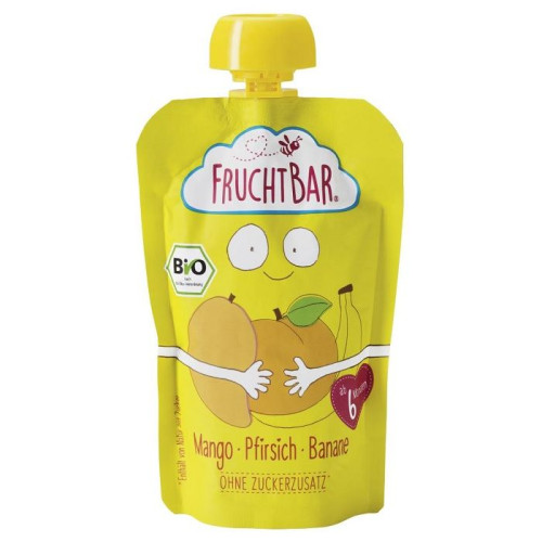 Fruchtbar Organic Mango Peach and Banana Puree for Children 6+ Months 3.53 oz (100 g) - 3819