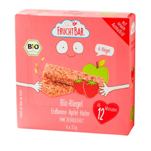 Fruchtbar Organic Muesli Bars with Strawberry and Apple for Children 12+ Months 1.37 lb (623 g) - 2201