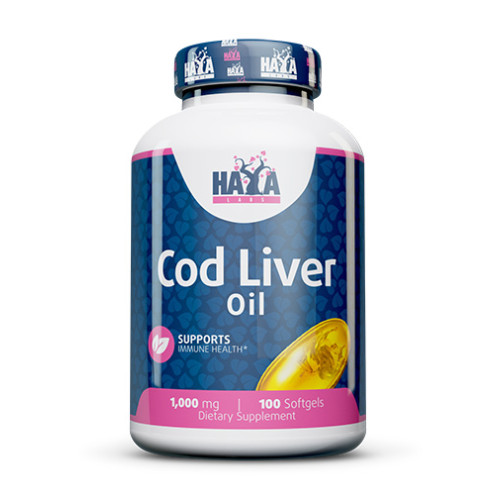 Haya Labs Cod Liver Oil 1000 mg 100 Softgel Capsules