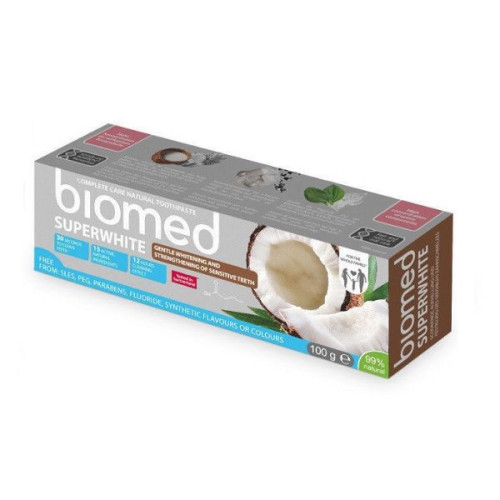 Biomed Superwhite Strong Whitening Natural Toothpaste with Coconut Oil 3.53 oz (100 g)