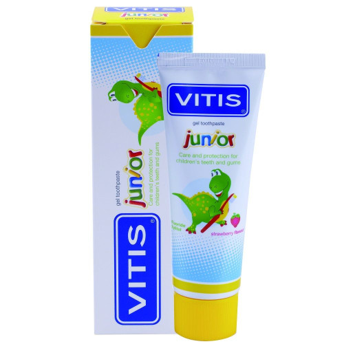 Vitis Junior Strawberry Flavor Toothpaste for Children 2.54 fl oz (75 ml)