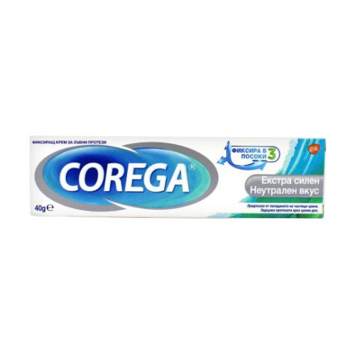 Corega Extra Strong Fixative Cream for Dentures Neutral Taste 1.41 oz (40 g)