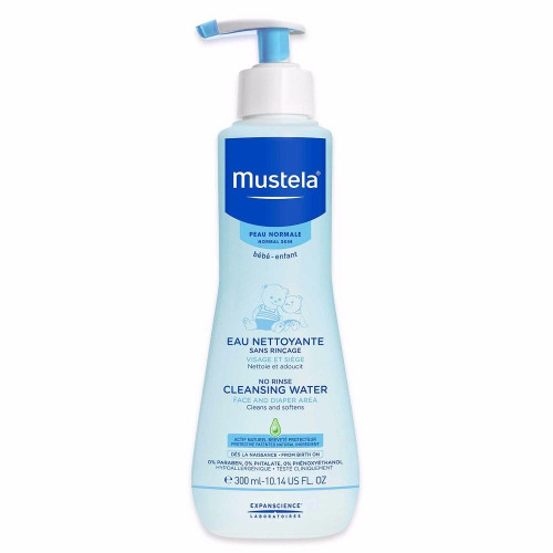 Mustela Natural Cleansing Water Without Rinsing for Babies Paraben-Free Normal Skin 10.14 fl oz (300 ml)
