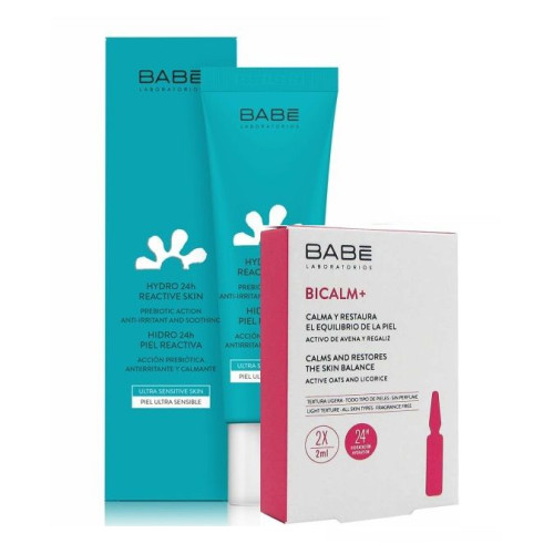 Babe Promo Set Moisturizing Face Cream Against Redness and Bicalm+ Repairing Ampoules