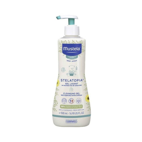Mustela Stelatopia Soothing Shower Cream for Babies and Children Atopic Skin Paraben-Free 16.91 fl oz (500 ml)