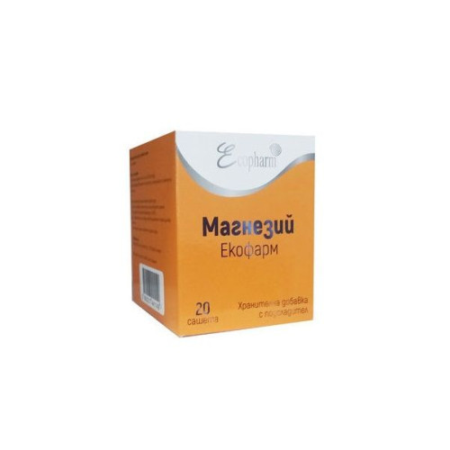 Ecopharm Magnesium for High Energy and Vitality for Severe Stress and Fatigue 0.13 oz (3.6 g) 20 Sachets