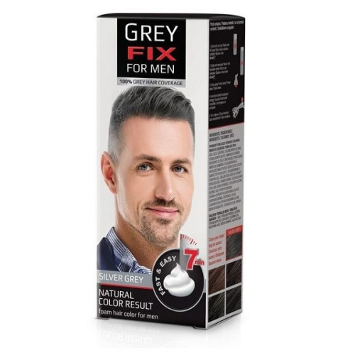 Aroma Grey Fix Long-Lasting Foam Dye for Healthy Hair for Men Silver Grey