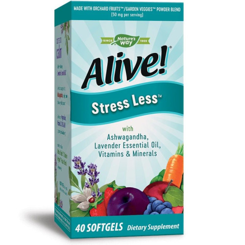 Nature's Way Alive Stress Less for High Stress and Fatigue for Energy 40 Softgel Capsules