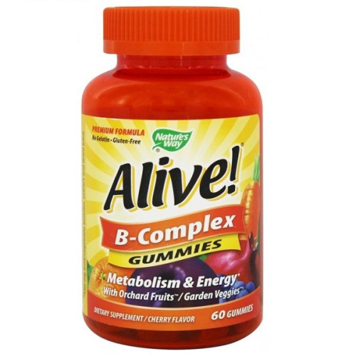 Nature's Way Alive B-Complex for Energy and Tone in Chronic Fatigue 60 Gelatin Tablets