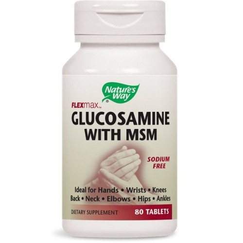 Nature's Way Glucosamine + MSM for Flexible Joints and Healthy Muscles 875 mg 80 Tablets