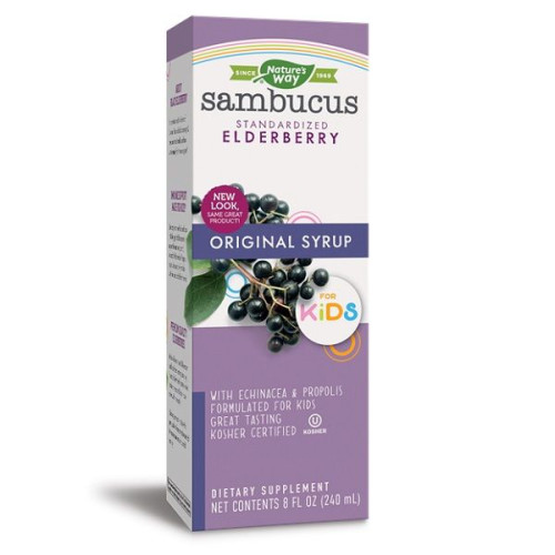 Nature's Way Sambucus Original Syrup with Echinacea for High Immunity in Children 8.12 fl oz (240 ml)