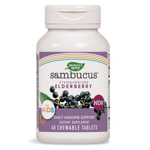 Nature's Way Sambucus Sambucus for Low Immunity in Children 40 Chewable Tablets