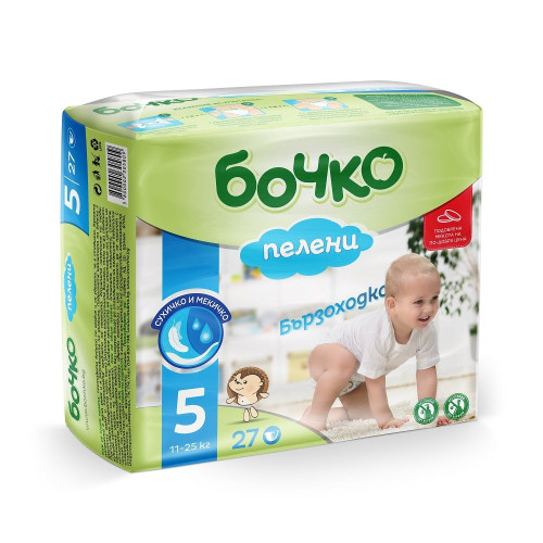 Bochko Fast Walker Baby Diapers Size 5 24.2-55.1 lb (11-25 kg) 27 pcs