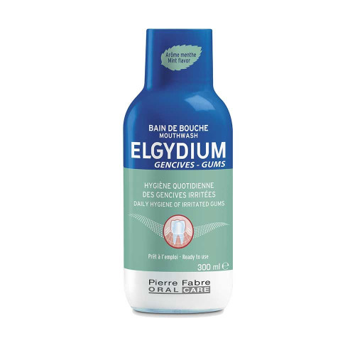 Elgydium Irritated Gums Water for Bleeding and Irritated Gums with Mint Flavor 10.14 fl oz (300 ml)