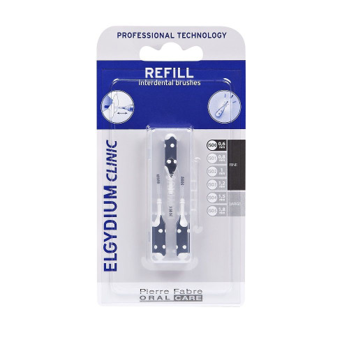 Elgydium Clinic Refill Interdental Toothbrush Black 0.02" (0.6 mm) 3 pcs