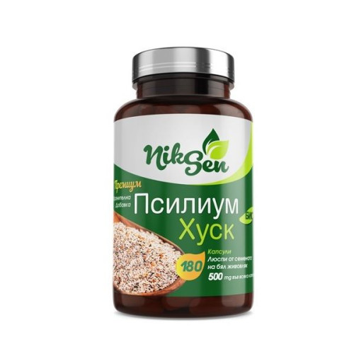 Niksen Psyllium Husk Natural Gluten-Free Weight Regulator 180 Capsules