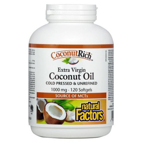 Natural Factors Coconut Oil for Healthy Bones and Joints 120 Capsules