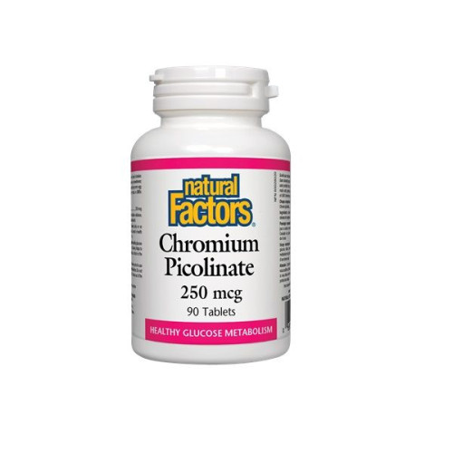 Natural Factors Chromium Picolinate for Normalizing Blood Sugar 90 Tablets