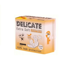 Palomita Delicate Extra Soft Nighttime Feminine Pads with High Protection 8 pcs