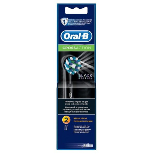 Oral-B Cross Action Replacement Heads for Electric Toothbrush Black 2 pcs