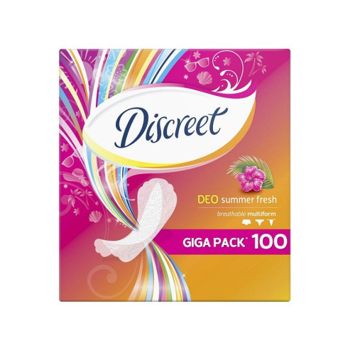 Discreet Everyday Deo Deo Summer Fresh Comfortable Daily Sanitary Pads 12-hour Protection 100 pcs