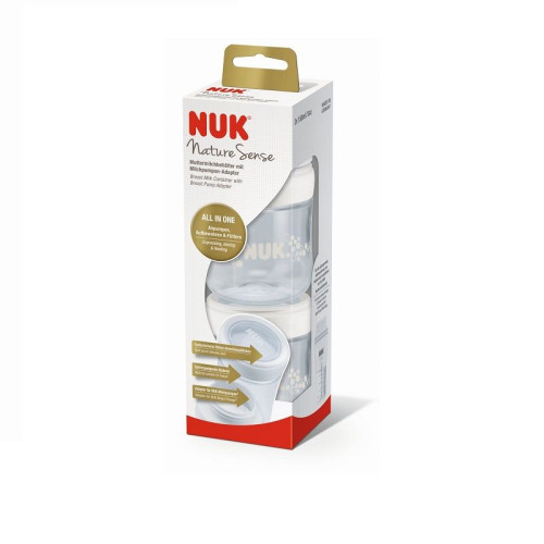 Nuk Nature Sense Breast Milk Storage Container Set 2 pcs and Jolie Breast Pump Adapter 1 pc