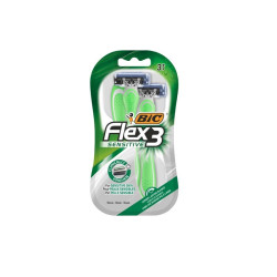 Bic Flex 3 Sensitive Men's Razor with 3 Blades for Multiple Use 3 pcs