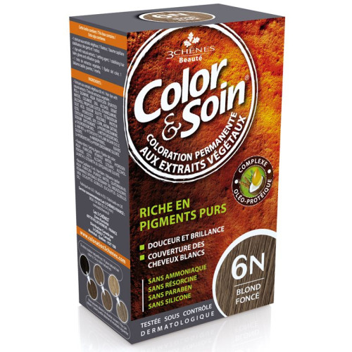 3Chenes Color and Soin Ammonia-Free Hair Dye Color 6N Dark Blonde 4.56 fl oz (135 ml)