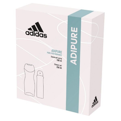 Adidas Adipure Promo Set for Women Deodorant Spray and Shower Gel Without Soaps and Colorants
