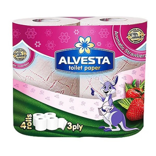Alvesta Aromatic Toilet Paper Strawberry Gold Strawberry 4 Rolls