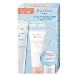 Avene Hydrance Promo Set Moisturizing Cream Makeup Remover Fluid and Aqua Gel Cream