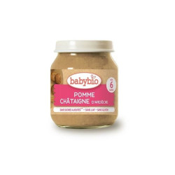 Babybio Organic Apple and Chestnut Fruit Puree for Children 6+ Months 4.59 oz (130 g)