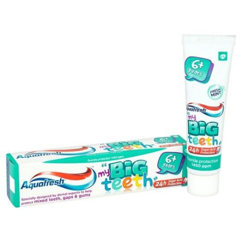 Aquafresh My Big Teeth Toothpaste for 6+ Years Active Fluoride Minerals 1.69 fl oz (50 ml)