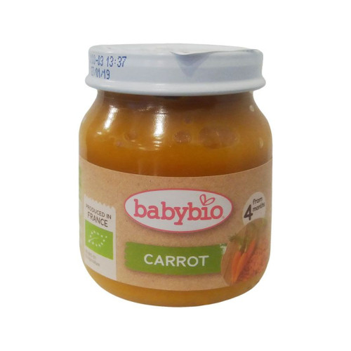 Babybio Vegetable Puree Carrots for Children 4+ Months 4.59 oz (130 g)