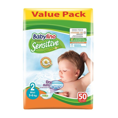 Babylino Sensitive VP 2 Mini Diapers 6.6-13.2 lb (3-6 kg) 50 pcs