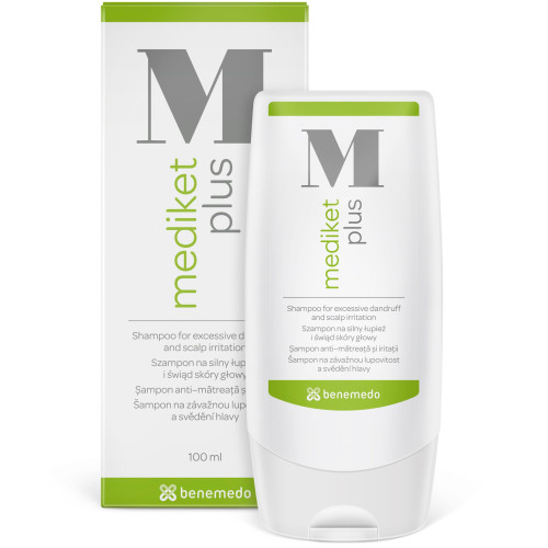Benemedo Mediket Plus Shampoo for Severe Dandruff and Irritated Scalp 3.38 fl oz (100 ml)
