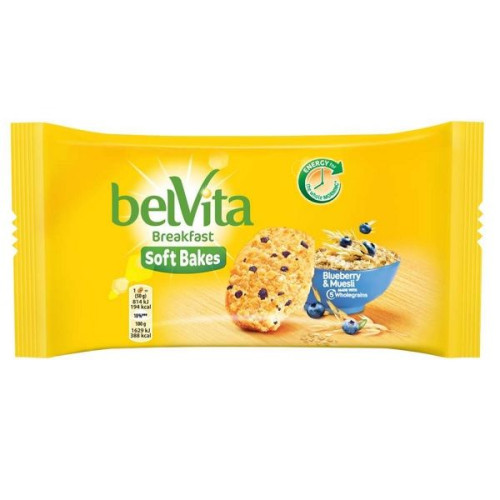 Belvita Breakfast Soft Whole Grain Biscuits with Blueberries and Muesli 1.76 oz (50 g)