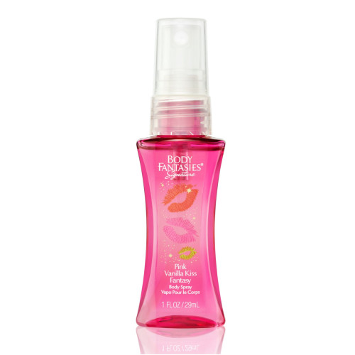 Body Fantasies Pink Vanilla Kiss Fantasy Body Spray for Women with a Fruity Scent 0.98 fl oz (29 ml)