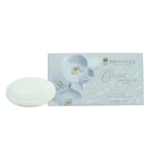 Bronnley Lily of the Valley Orchid Luxury Soaps with Orchid Fragrance 3.53 oz (100 g) 3 pcs